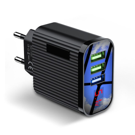 15W Quick Charger 3 USB Digital Display Charge Plug For Samsung Note10 A50 A70 Tablet Fast Wall Charger EU Plug Adapter