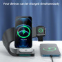 3-in-1 15W Anti-interference Phone Earphone Watch Magnetic Charger Wireless Charger Adapter for iPhone11/12/Pro/Max