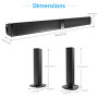 20W TV Soundbar Separable Bluetooth Speaker with MIC Built-in Subwoofer Home Theater 4.0 Channel 3D Surround Sound Column for PC