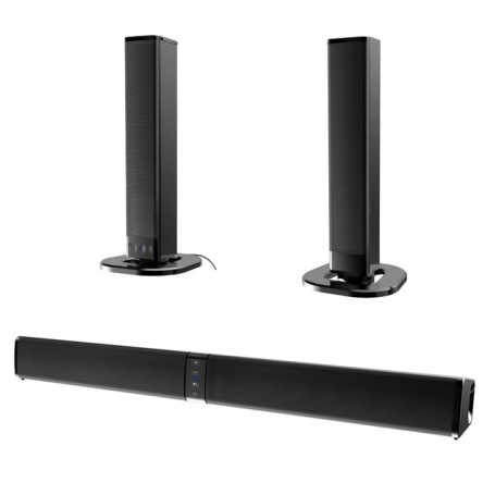 20W TV Soundbar Separable Bluetooth Speaker with MIC Built-in Subwoofer Home Theater 4.0 Channel 3D Surround Sound Column for PC