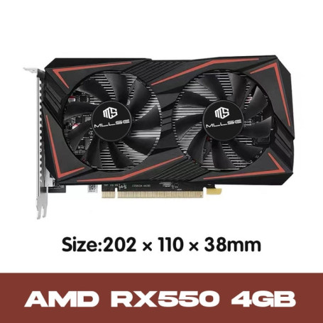 MLLSE AMD Radeon Graphics Cards RX550 4GB Video Cards GPU 128Bit GDDR5 PCI-E X16 HDMI DP DVI-D For PC Desktop Computer Gaming