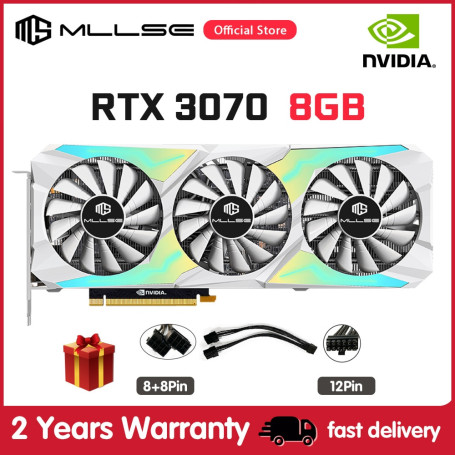 MLLSE Graphics Card RTX 3070 8GB NVIDIA GPU 12Pin GDDR6 256bit HDMI*1 DP*3 PCI-E 4.0 x16 rtx 3070 8gb Gaming Video card
