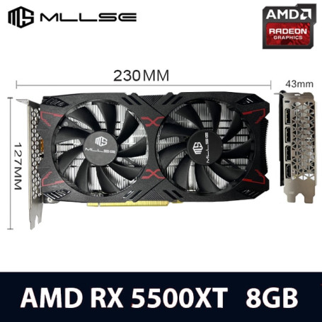 MLLSE Graphics Card RX5500XT 8G Gaming 7NM 128bit GDDR6 8Pin PCI Express 4.0 x 8 1717MHz HDMI*1 DP*3 Desktop Video Cards