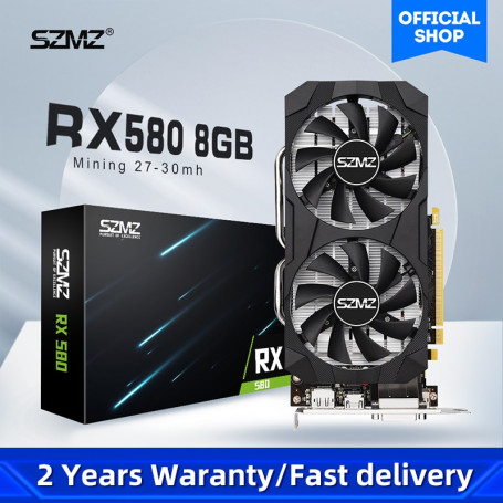 SZMZ rx 580 8GB Graphics card rx580 Radeon Video Card GDDR5 256Bit GPU Display card placa de video 8GB