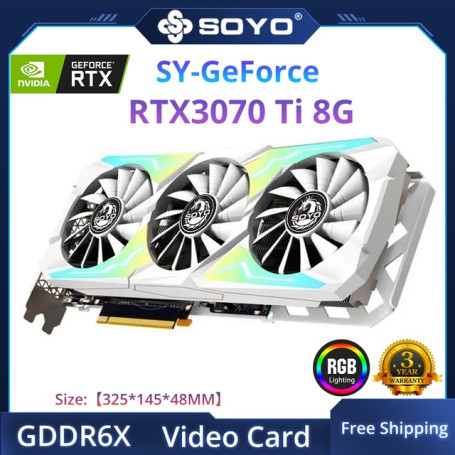 SOYO Full New Graphics Card 1660Super 2060 3060 3070Ti 3080Ti GDDR6/GDDR6X 8G 12G Cards Gaming Video Card NVIDIA Computer GPU