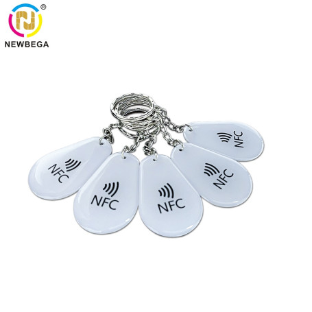 13.56MHz New White NFC Epoxy Card RFID Smart Card 213 with Chain, Waterproof, Suitable for All Cell Phones with NFC Function