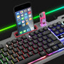 T19 Metal Luminous Computer Keyboard and Mouse Set USB Wired Game Colorful Backlight Mechanical Feel Keyboard and Mouse