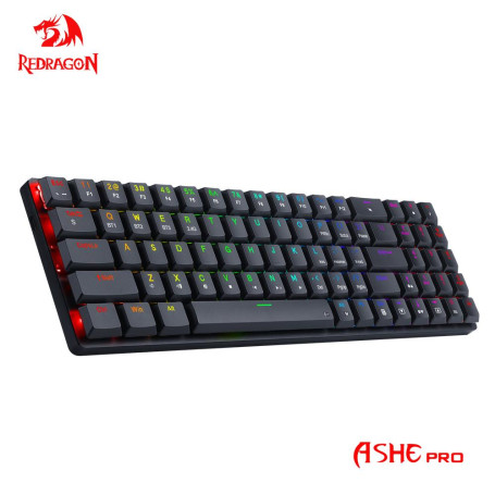 REDRAGON ASHE Pro K626P-KBS RGB Super slim Mechanical Gaming Keyboard USB Support Bluetooth wireless 2.4G 78 Keys for Compute PC