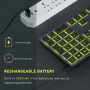 SeenDa Bluetooth Wireless Keyboard Backlit 7 Color Rechargeable Keyboard Illuminated Multi-device Full Size Keyboard for Office