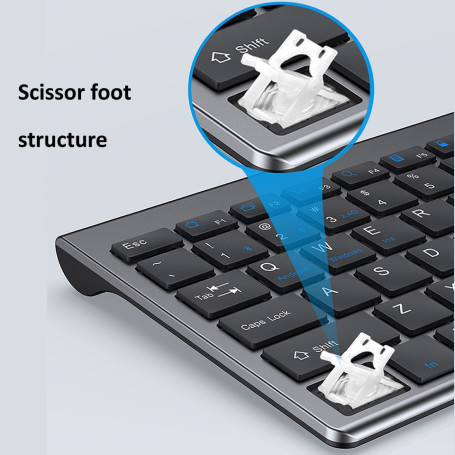 HKZA Bluetooth 5.0 2.4G Wireless Keyboard and Mouse Combo Multimedia Keyboard Mouse Set for Laptop PC TV iPad Macbook Android