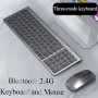 Wireless Bluetooth Keyboard Three-mode Silent Full-size Wireless Keyboard and Mouse Combo for Notebook Laptop Desktop PC Tablet