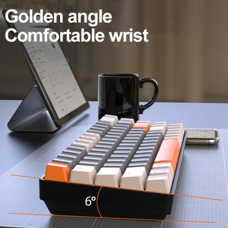 K68 2.4G/BT5.0 Wireless Gaming Mechanical Keyboard 68 Keys Hotswap Mini Gaming Mechanical Keyboard PBT Keycaps 65% Keyboards