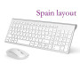 Wireless Keyboard and Mouse，Ergonomic design Full-size Keyboard mouse 2400 DPI，Spain/us/uk/Russia layout/France Black and pink
