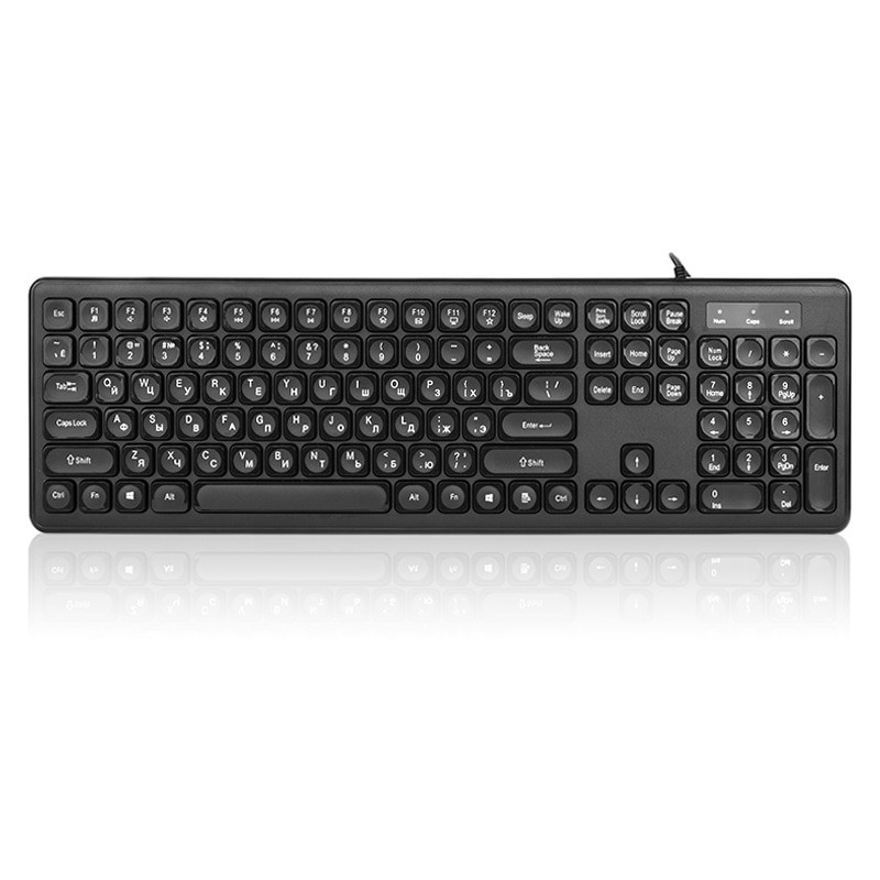Wired Keyboard Russian 108 Keys Chocolate Keycaps USB Office Keyboard ...