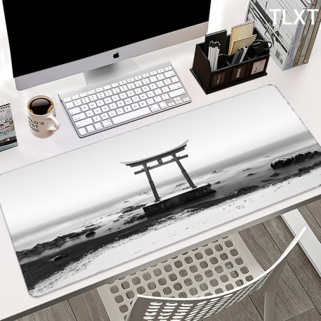 Large Black White Gaming Mouse Pad XXL Mousepad Pc Gamer Mouse Mat 90x40CM Desk Mat Mausepad Keyboard Table Mat Computer Deskpad