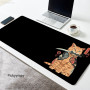 Anime Mousepad Cat Samurai Black Mouse Pad PC Carpet Kawaii Desk Mat Mause Office Keyboard Japan Rug Table Accessories Mausepad