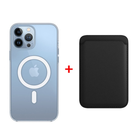 For Magsafe Magnetic Leather Card Clip For iPhone 14 13 12 Pro Max 13 12 Mini Magnetic Card Holder Bag Phone Case Accessories