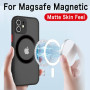 Luxury Shockproof Matte Clear Case For iPhone 13 12 11 Pro Max Mini XR X XS 14 Plus For Magsafe Wireless Magnetic Charging Cover