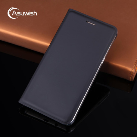 Asuwish Flip Case Leather Cover For Samsung Galaxy J5 2016 J5 2015 J3 J7 Pro 2017 J2 J4 J6 Plus J8 2018 Grand Prime Phone Case