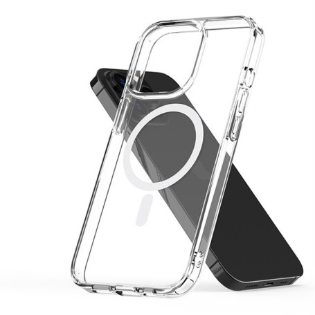 Transparent Magnetic Case For Wireless Charge Case For iPhone 14 13 12 11 Pro Max Mini X XR 7 8 Plus SE Shockproof Cover