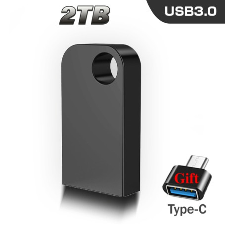 Flash Drive 2TB 3.0 USB Disk 2TB PEN DRIVE Free Shipping 2TB Pendrive 1TB Metal 2 in 1 Adapter PEN DRIVE Waterproof Mini U Disk