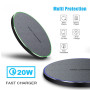 20W Qi Wireless Charger For iPhone 14 13 12 11 Pro XS X XR 8 Induction Type C Fast Charging Pad for Samsung S22 S21 Xiaomi