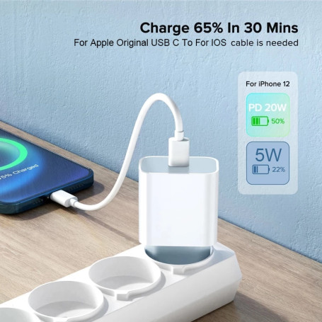 Original Charger 20W For iPhone 14 13 12 11 Por XS Max USB C Type C Quick Charge For iPhone X XR SE iPad Air Fast Charging Cable