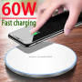 60W  Wireless Charger For iPhone 13 12 11 Pro XS Max Mini X XR Induction Fast Wireless Charging Pad For Samsung Xiaomi Huawei