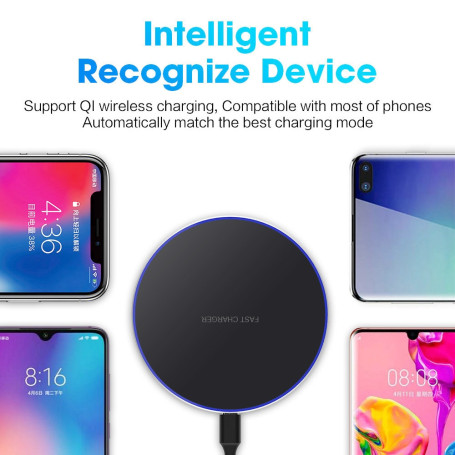 60W  Wireless Charger For iPhone 13 12 11 Pro XS Max Mini X XR Induction Fast Wireless Charging Pad For Samsung Xiaomi Huawei