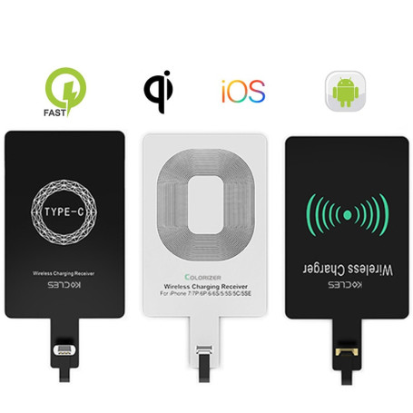 Wireless Charging Receiver For iPhone 6 7 Plus 5s Micro USB Type C Universal Fast Wireless Charger For Samsung Huawei Xiaomi