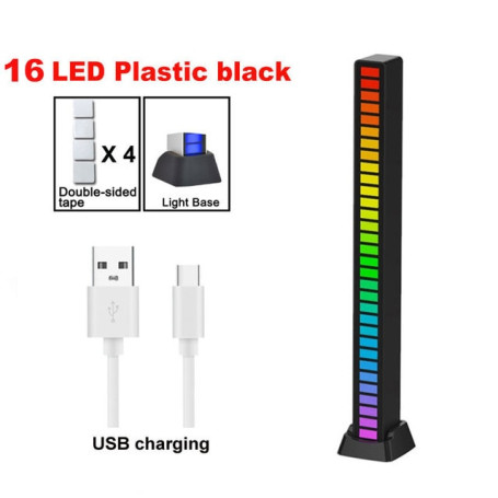 RGB Symphony Lights LED Sound Control Light Music Rhythm Ambient Pickup Lamp App Control Strip Light For Computer Desktop Decor
