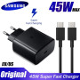 Samsung 45W Original USB-C Super Adaptive Fast Charge Charger EP-TA845 For Samsung GALAXY S22 S21 Plus Ultra Note 10 20 5A Cable