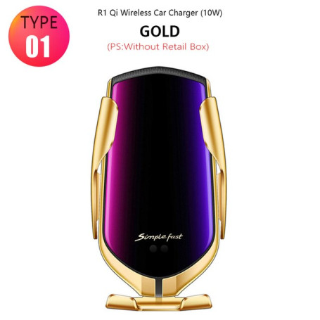 Hot Selling R1 Automatic Clamping Smart Sensor Car Wireless Charger Stand for iPhone 12 11 Xs Max XR 8 Samsung Xiaomi Huawei