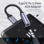 USB Type C 3.5 Jack Earphone Adapter USB C to 3.5mm Headphones AUX Audio Adapter Cable For Huawei P30 Xiaomi Mi 10 9 Es