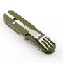 Army Green Folding Portable Stainless Steel Camping Picnic Cutlery Knife Fork Spoon Bottle Opener Flatware Tableware Travel Kit