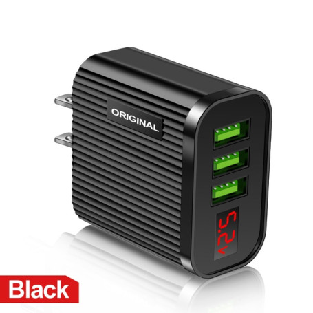 AIXXCO 5V 3.1A LED USB Charger For iPhone Charger 3 Ports Fast Charging Wall Phone Charger For iPhone Samsung Xiaomi