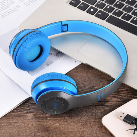 Handsfree Wireless Headphones Noise Canceling Headphone memory Card Earphone P47 headset Bluetooth Head Phone for iPhone Huawei