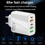 USB Type C charging adapter QC3.0 65W PD fast Charger for Samsung iPhone Xiaomi Huawei Universal Quick Charger