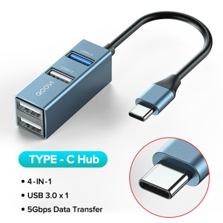 USB C HUB 4 Ports USB Type C to USB 3.0 HUB Splitter USB-C Adapter Dock For Macbook Pro iPad Surface Samsung S21