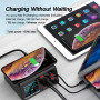 AIXXCO 100W Wireless USB Charger Dock 18W PD QC3.0 Fast Charger Station Smart LED Display 8 Ports USB for Samsung Huawei iPhone