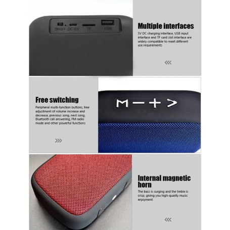 Fabric Speaker Bluetooth Wireless Connection Portable Outdoor Sports Audio Stereo Support Tf Card Mobile Phone Universal