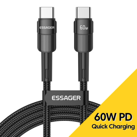 Essager 100W C To C Type C Cable USB-C PD Fast Charging Charger Wire Cord For Macbook Samsung Xiaomi Type-C USB C Cable 3M