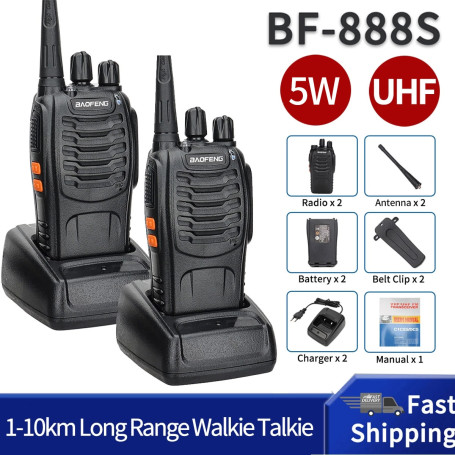 Baofeng BF-888S Long Range Walkie Talkie UHF 400-470MHz Ham Two Way Radio Comunicador Transceiver for hotel camping