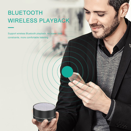 A10 Wireless Bluetooth Speaker Small Steel Gun Subwoofer Portable Mini Gift Card  U Disk TF Outdoor
