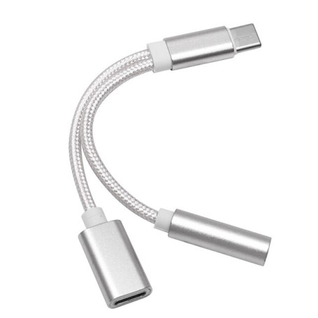 2 IN1 Type C To 3.5mm Jack Earphone Charging Cable Converter For Macbook Tablet Xiaomi Laptop Universal Type C To 3.5mm Adapter