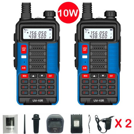 Baofeng Professional Walkie Talkie UV 10R Plus 128 Channels VHF UHF Dual Band Two Way CB Ham Radio For Hunt Forest City New