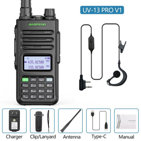 Baofeng UV-13 Pro 10W  Walkie Talkie 999CH Dual Band USB Charger Waterproof Handheld Ham Two Way Radio Transceiver UV-5R Radio