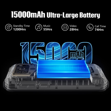 HOTWAV W10 Pro/W10 Smartphone 15000mAh 6GB+64GB/4GB+32GB 1TB Expansion Rugged MobilePhone Android 12 6.53'' 20MP/13MP Cellphone