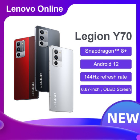 Lenovo Legion Y70 Gaming SmartPhone, 6.67 Inch 144Hz OLED,Snapdragon 8+ Gen1,50MP Triple Camera,68W Charge NFC Original Firmware