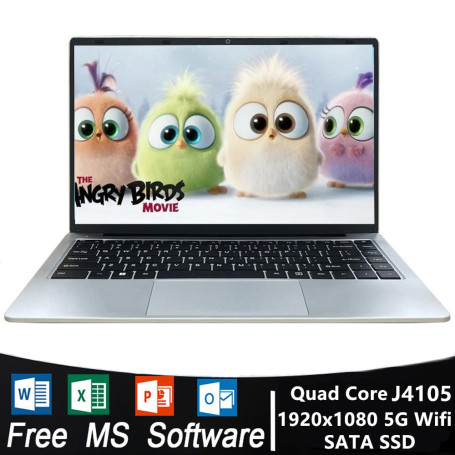 J4105 14.1 Inch RAM 6GB DDR4 ROM 128GB 256GB SSD Windows 10 Inte laptop Intel Portable laptos Student Notebook Quad Core laptop
